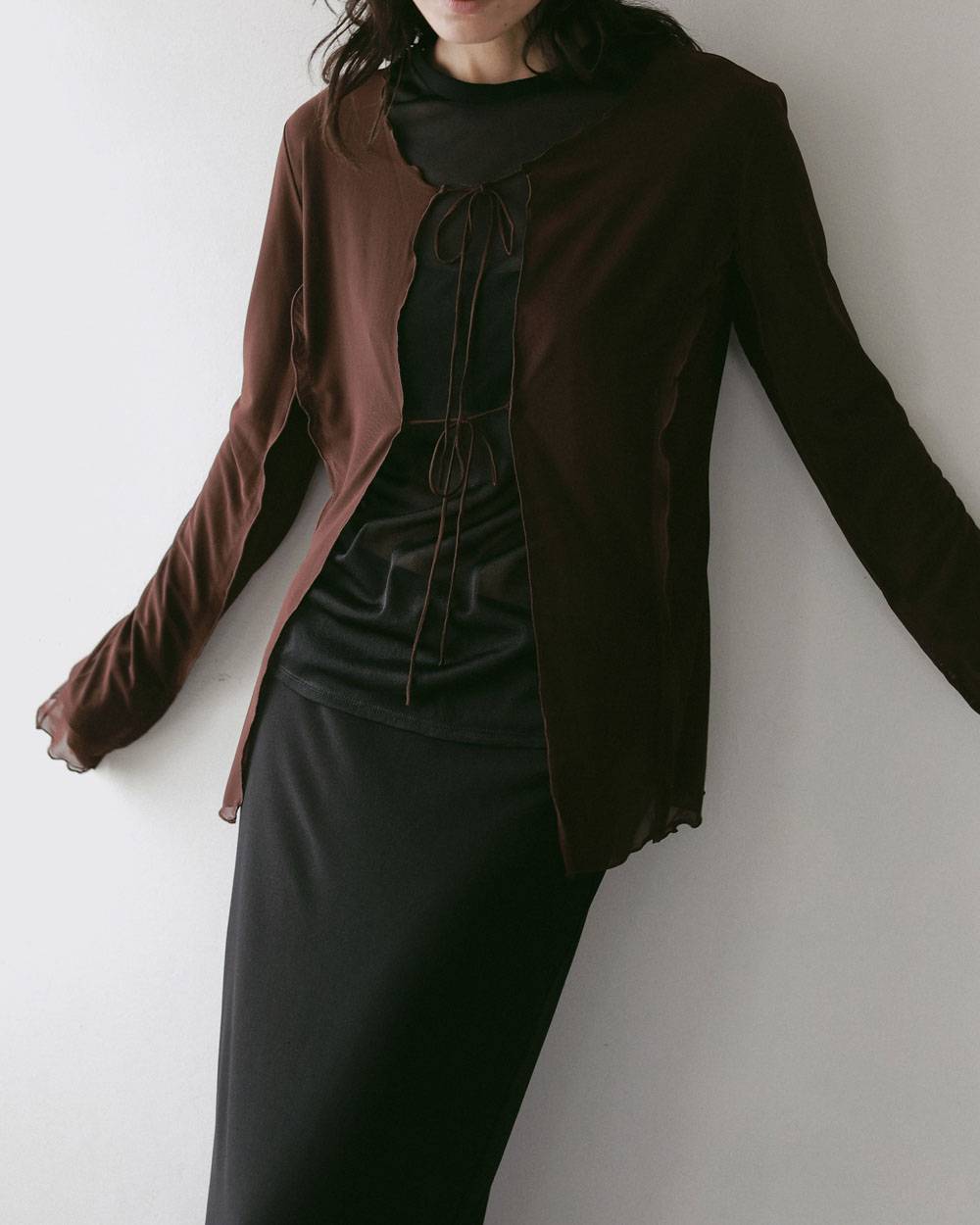 Slit Chiffon Tops Slit Chiffon Tops,スリット シフォン トップス,62710606,トップス,シアートップス,透け感,シアー,ànuke,アンヌーク,lifes,ライフズ,27ss