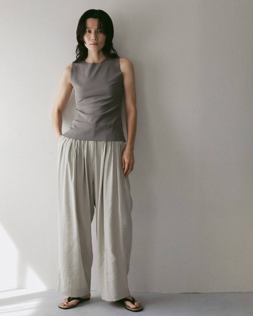 Sleeveless Georgette Tanktop Sleeveless Georgette Tanktop,スリーブレス ジョーゼット タンクトップ,62710621,トップス,タンクトップ,タンク,ノースリーブ,ノースリ,ànuke,アンヌーク,lifes,ライフズ,27ss