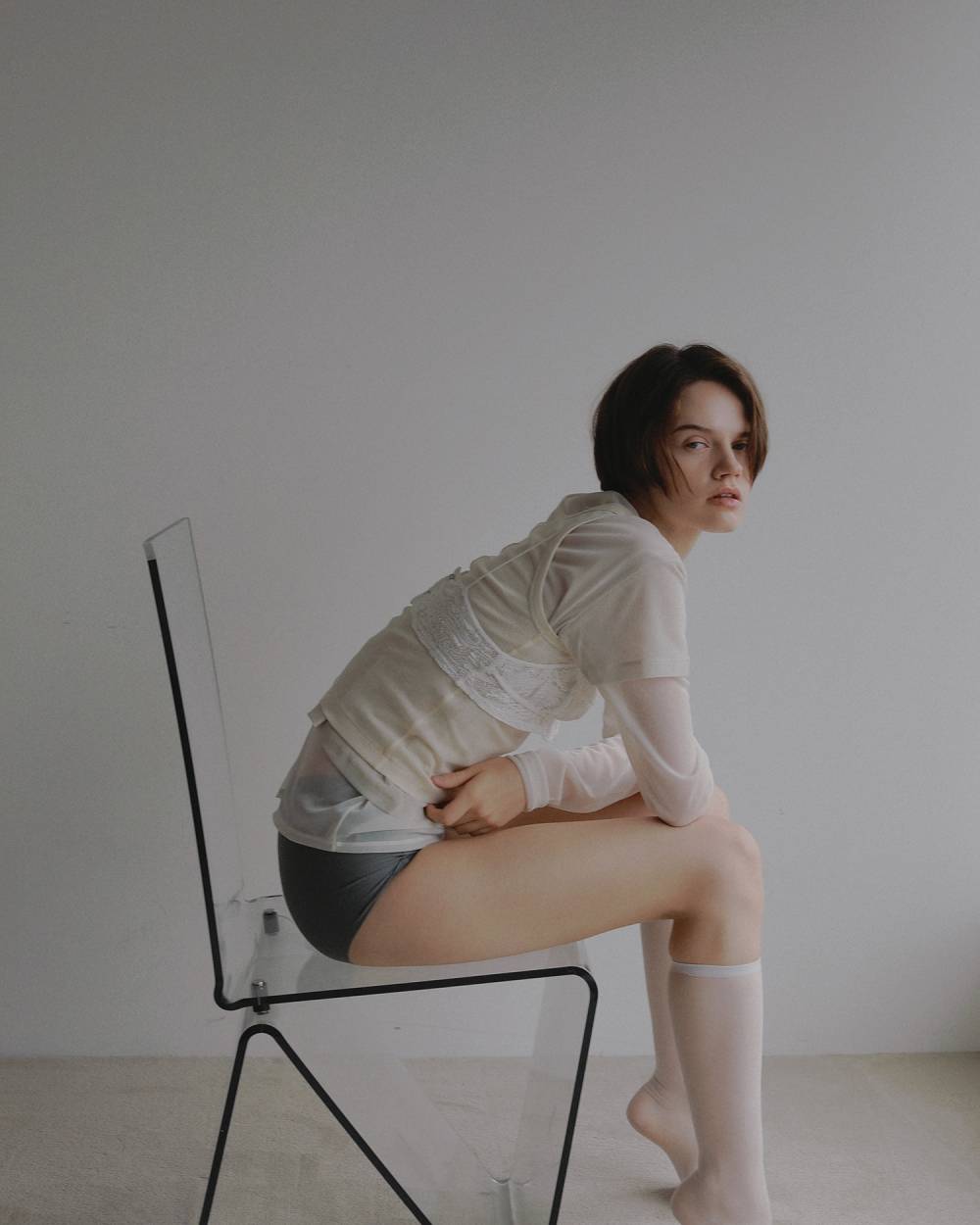 Sheer Tulle T-shirts Sheer Tulle T-shirts,シアー チュール Tシャツ,62710625,トップス,Tシャツ,カットソー,コンパクト,半袖,シアー,透け感,ànuke,アンヌーク,lifes,ライフズ,27ss