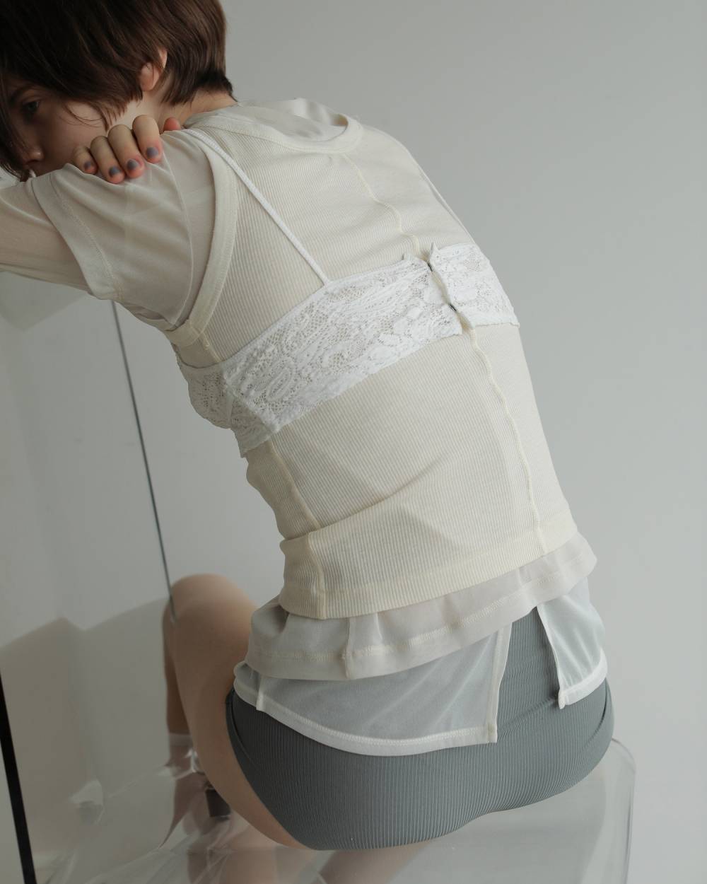 Sheer Tulle T-shirts Sheer Tulle T-shirts,シアー チュール Tシャツ,62710625,トップス,Tシャツ,カットソー,コンパクト,半袖,シアー,透け感,ànuke,アンヌーク,lifes,ライフズ,27ss