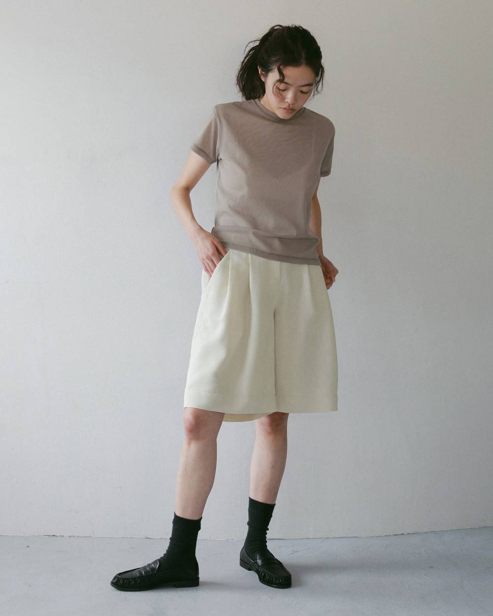 Sheer Tulle T-shirts Sheer Tulle T-shirts,シアー チュール Tシャツ,62710625,トップス,Tシャツ,カットソー,コンパクト,半袖,シアー,透け感,ànuke,アンヌーク,lifes,ライフズ,27ss
