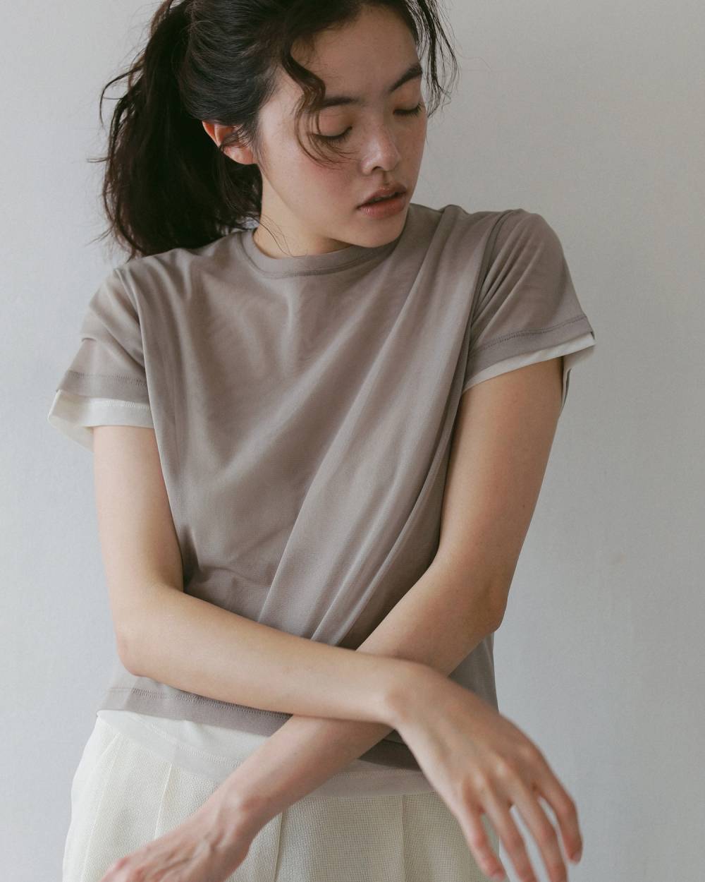 Sheer Tulle T-shirts Sheer Tulle T-shirts,シアー チュール Tシャツ,62710625,トップス,Tシャツ,カットソー,コンパクト,半袖,シアー,透け感,ànuke,アンヌーク,lifes,ライフズ,27ss
