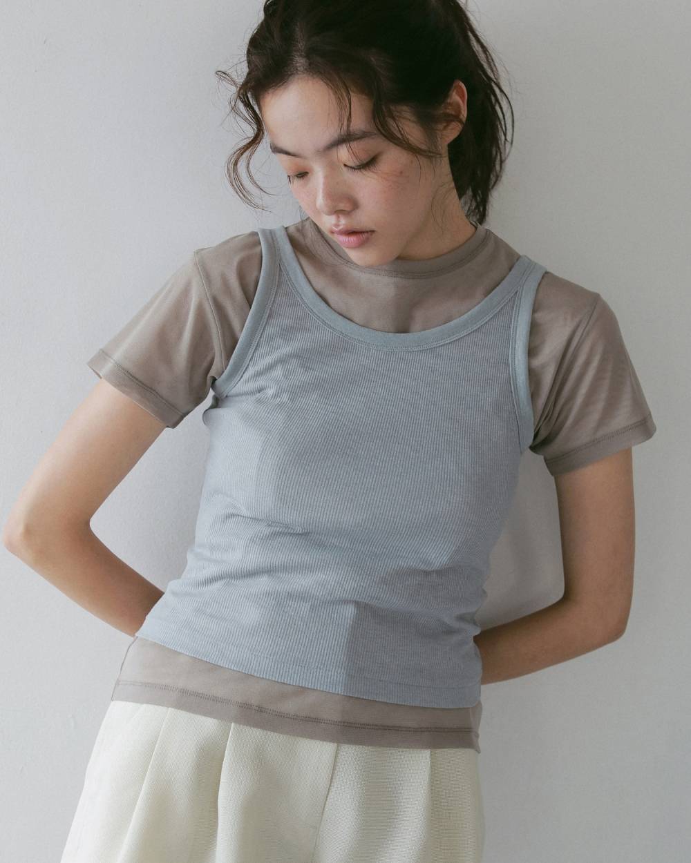 Sheer Tulle T-shirts Sheer Tulle T-shirts,シアー チュール Tシャツ,62710625,トップス,Tシャツ,カットソー,コンパクト,半袖,シアー,透け感,ànuke,アンヌーク,lifes,ライフズ,27ss