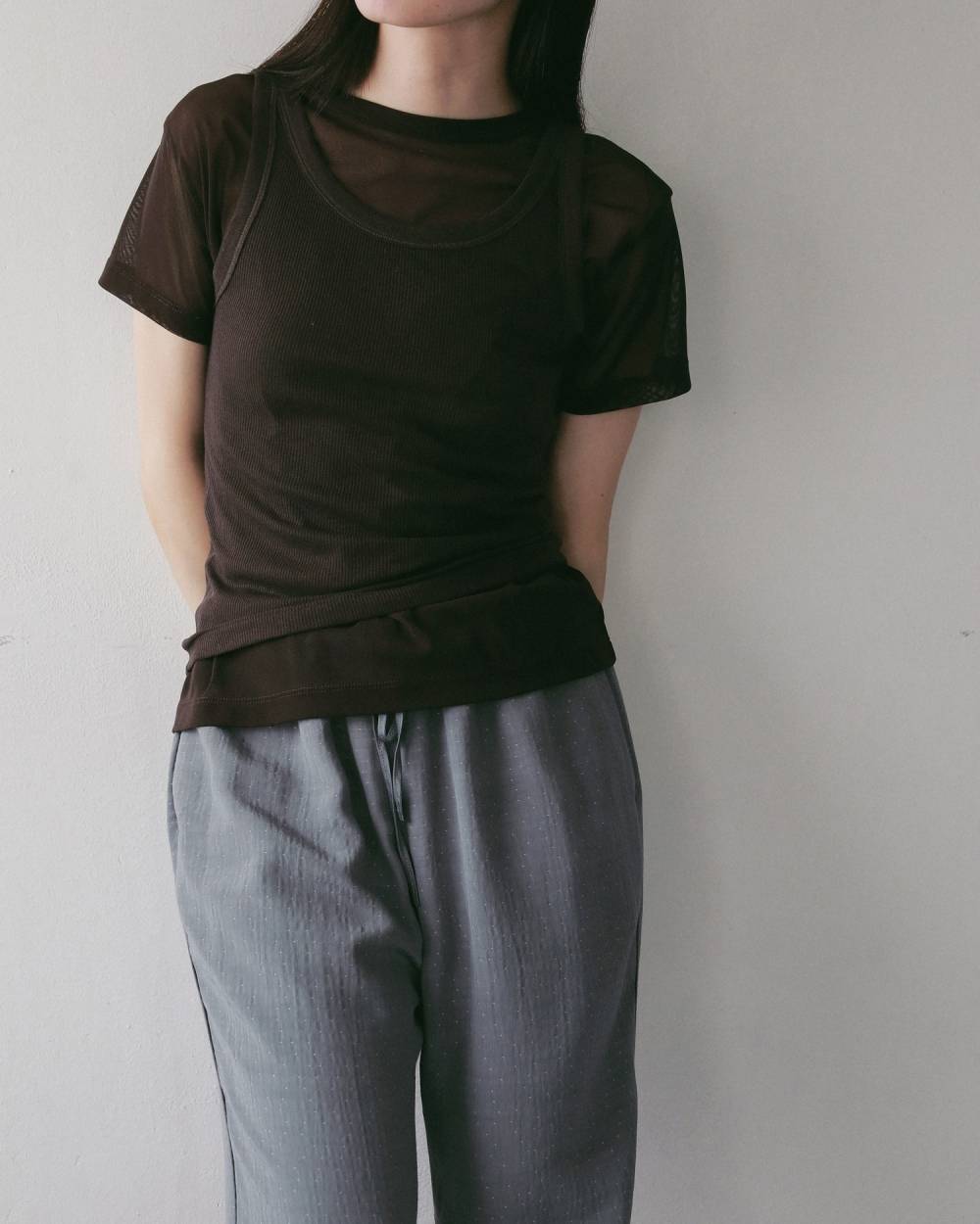Sheer Tulle T-shirts Sheer Tulle T-shirts,シアー チュール Tシャツ,62710625,トップス,Tシャツ,カットソー,コンパクト,半袖,シアー,透け感,ànuke,アンヌーク,lifes,ライフズ,27ss
