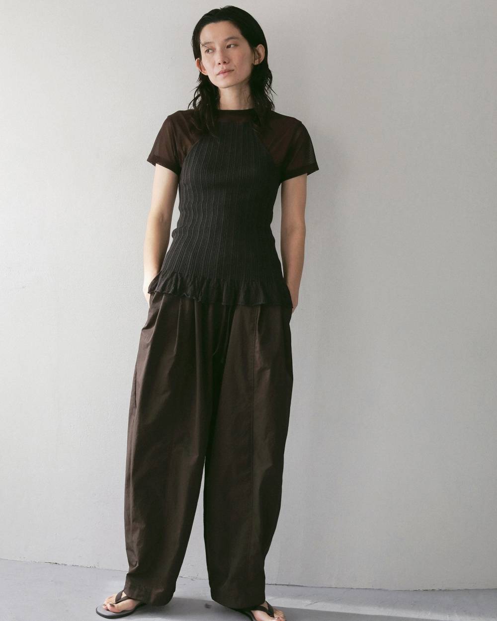 Sheer Tulle T-shirts Sheer Tulle T-shirts,シアー チュール Tシャツ,62710625,トップス,Tシャツ,カットソー,コンパクト,半袖,シアー,透け感,ànuke,アンヌーク,lifes,ライフズ,27ss