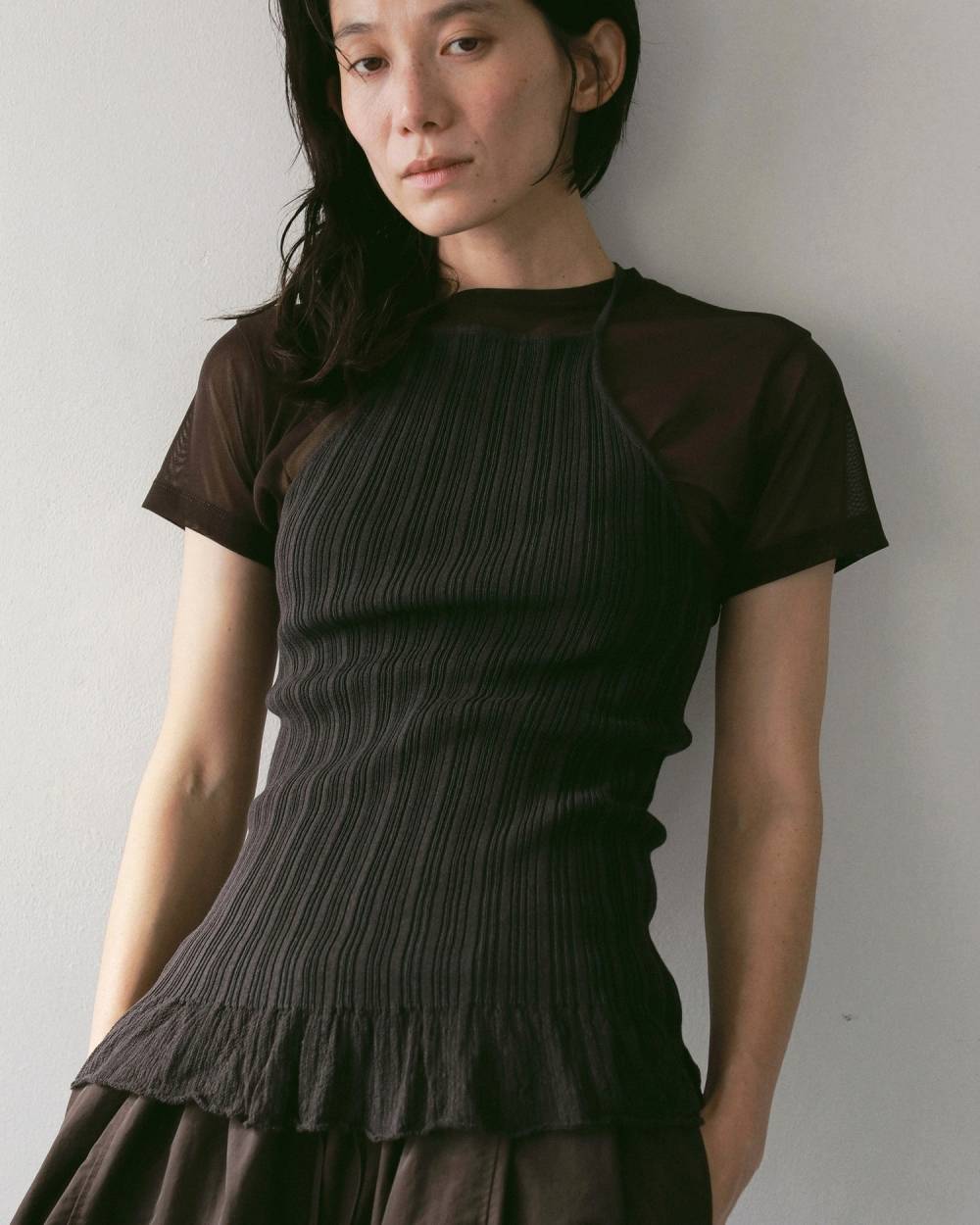 Sheer Tulle T-shirts Sheer Tulle T-shirts,シアー チュール Tシャツ,62710625,トップス,Tシャツ,カットソー,コンパクト,半袖,シアー,透け感,ànuke,アンヌーク,lifes,ライフズ,27ss