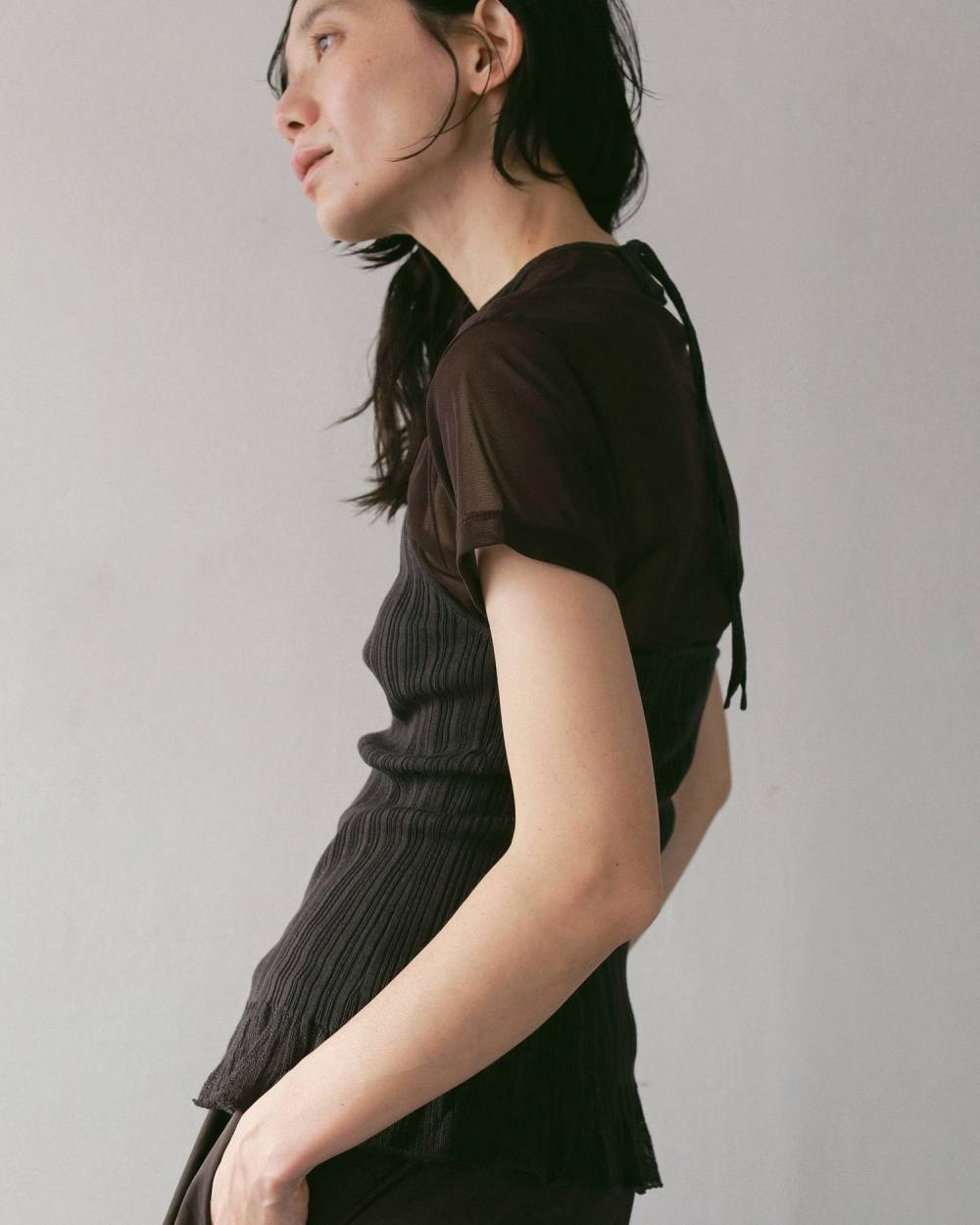 Sheer Tulle T-shirts Sheer Tulle T-shirts,シアー チュール Tシャツ,62710625,トップス,Tシャツ,カットソー,コンパクト,半袖,シアー,透け感,ànuke,アンヌーク,lifes,ライフズ,27ss