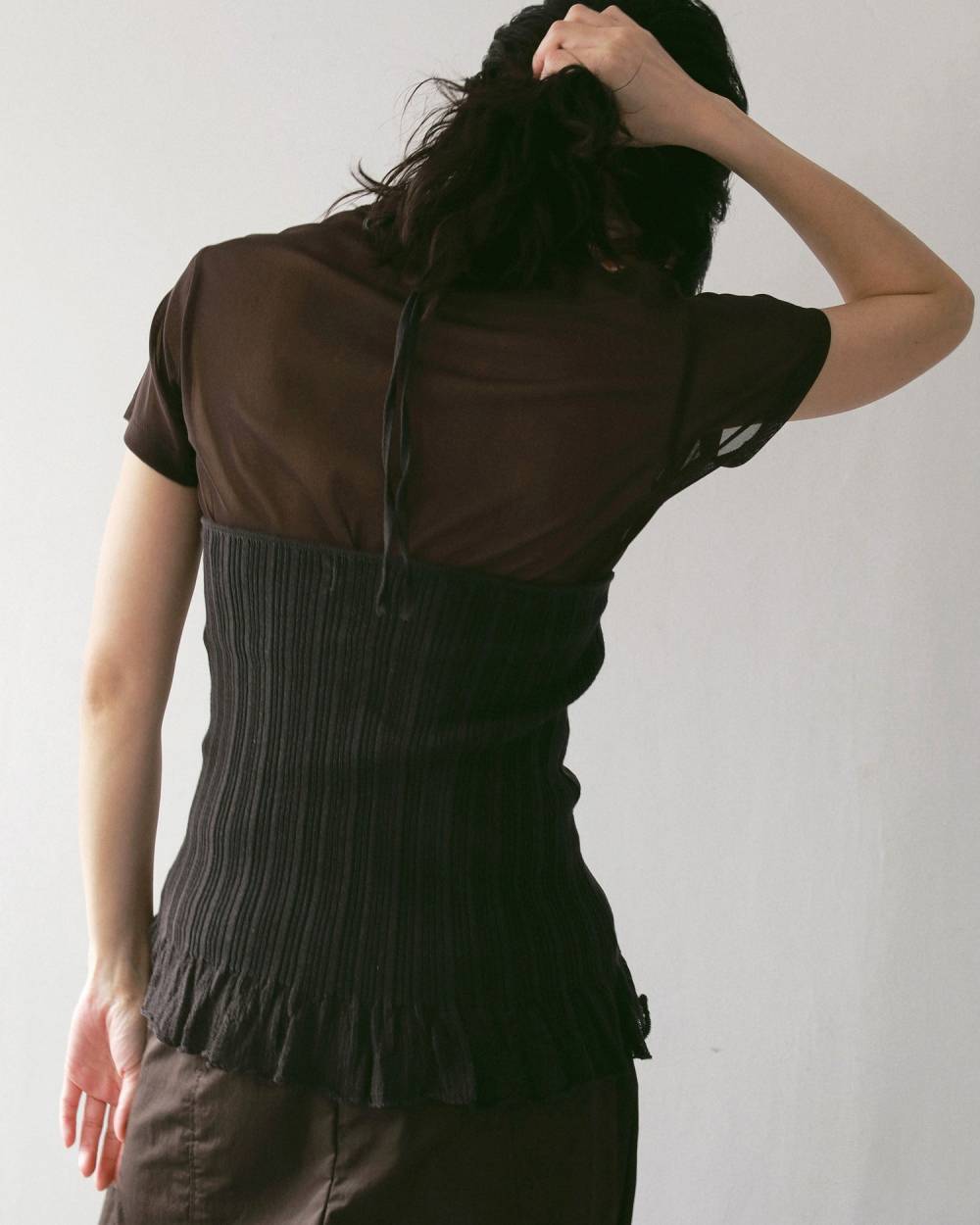 Sheer Tulle T-shirts Sheer Tulle T-shirts,シアー チュール Tシャツ,62710625,トップス,Tシャツ,カットソー,コンパクト,半袖,シアー,透け感,ànuke,アンヌーク,lifes,ライフズ,27ss