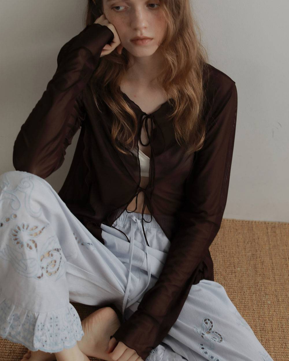 Cutwork Lace Pants Cutwork Lace Pants,カットワーク レース パンツ,62710707,ボトム,パンツ,インド製,レース,刺繍,ワイドパンツ,ànuke,アンヌーク,lifes,ライフズ,27ss