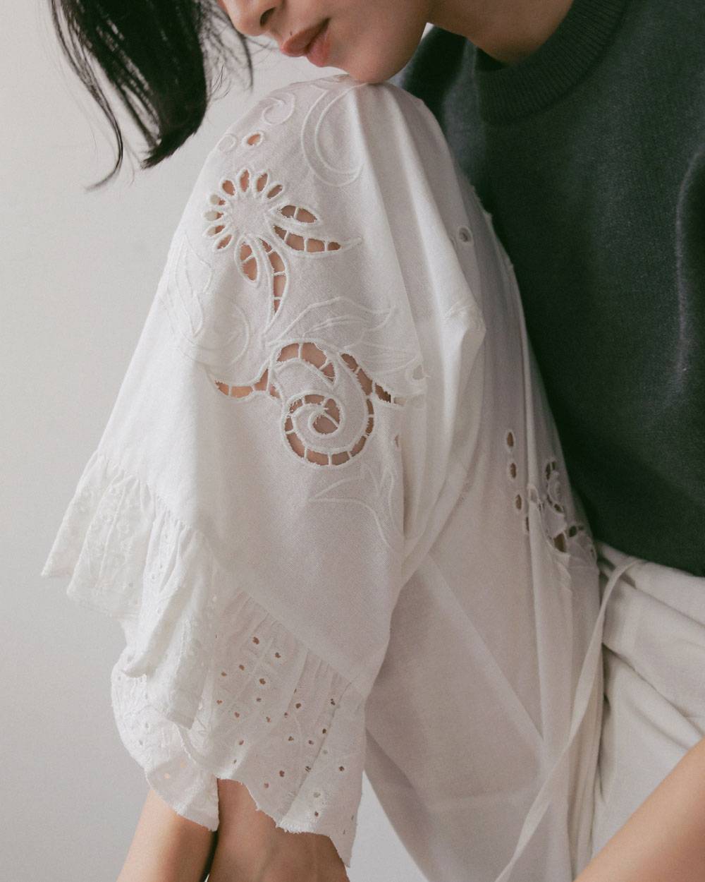 Cutwork Lace Pants Cutwork Lace Pants,カットワーク レース パンツ,62710707,ボトム,パンツ,インド製,レース,刺繍,ワイドパンツ,ànuke,アンヌーク,lifes,ライフズ,27ss