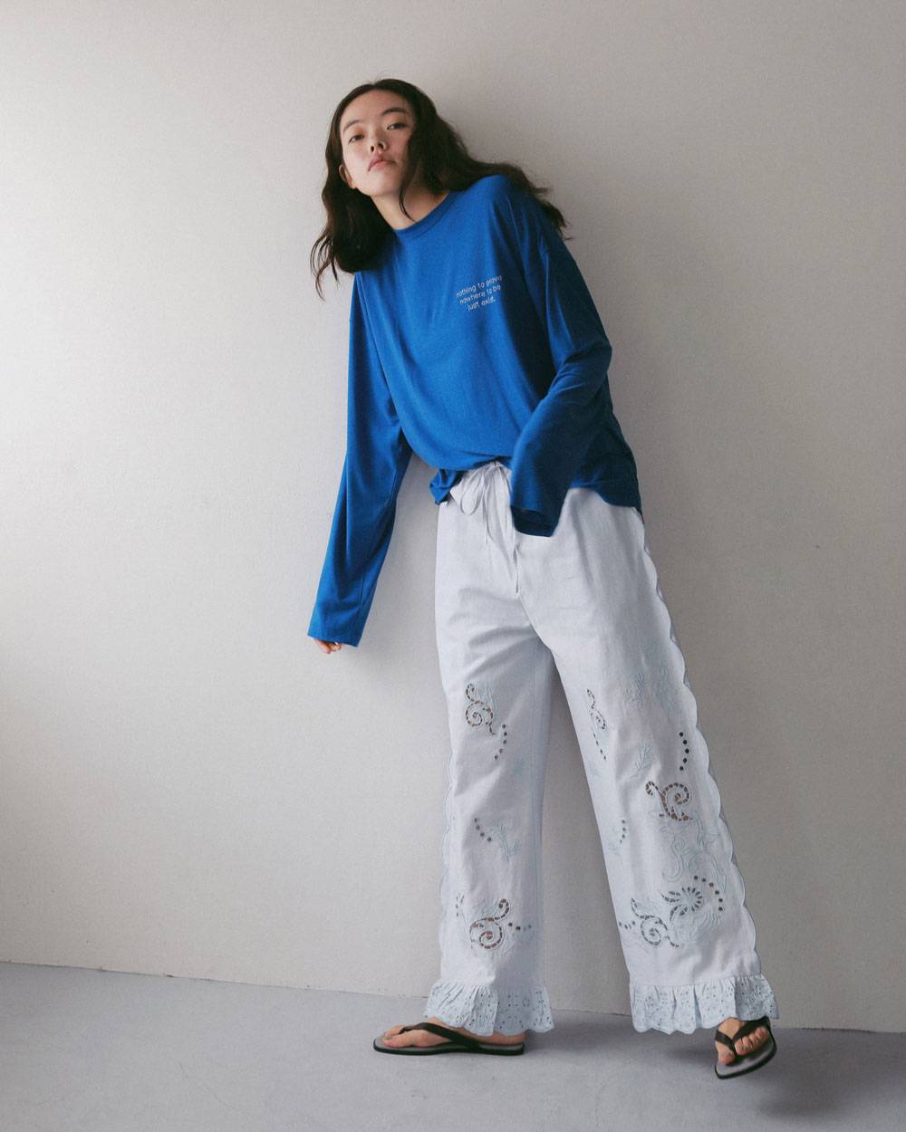 Cutwork Lace Pants Cutwork Lace Pants,カットワーク レース パンツ,62710707,ボトム,パンツ,インド製,レース,刺繍,ワイドパンツ,ànuke,アンヌーク,lifes,ライフズ,27ss