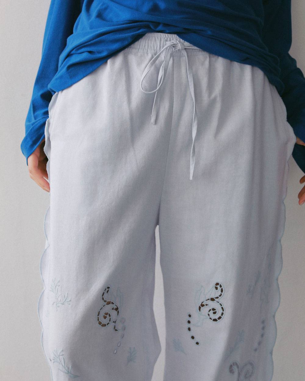 Cutwork Lace Pants Cutwork Lace Pants,カットワーク レース パンツ,62710707,ボトム,パンツ,インド製,レース,刺繍,ワイドパンツ,ànuke,アンヌーク,lifes,ライフズ,27ss