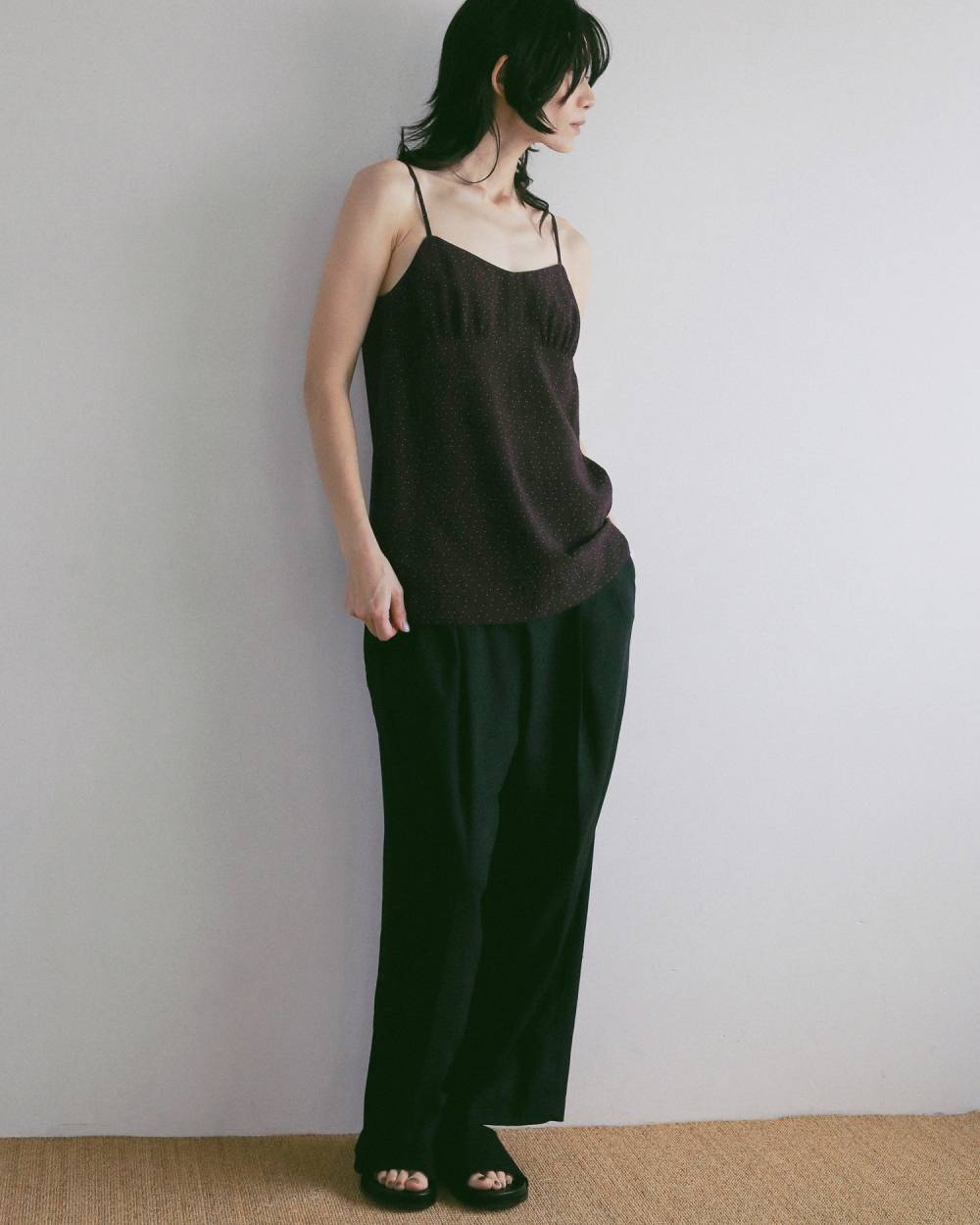 Woolchambray Tuck Pants Woolchambray Tuck Pants,ウールシャンブレー タック パンツ,62710717,ボトム,パンツ,ワイドパンツ,ウール,ànuke,アンヌーク,lifes,ライフズ,27ss