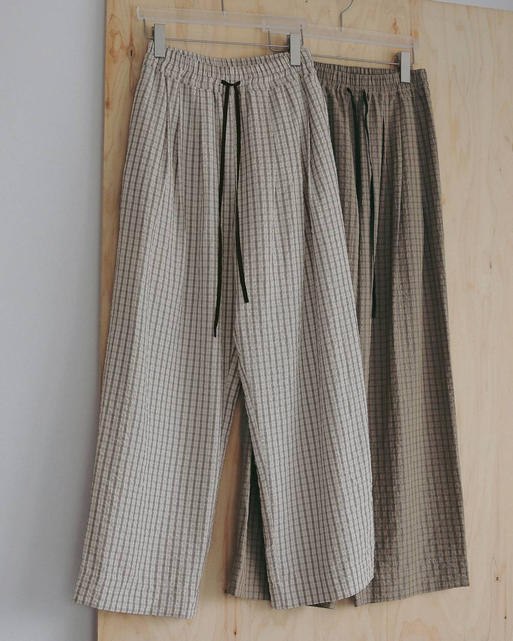 Suckercheck Loose Pants Suckercheck Loose Pants,サッカーチェック ルーズ パンツ,62710720,ボトム,パンツ,チェック,柄,ワイド,ワイドパンツ,ànuke,アンヌーク,lifes,ライフズ,27ss