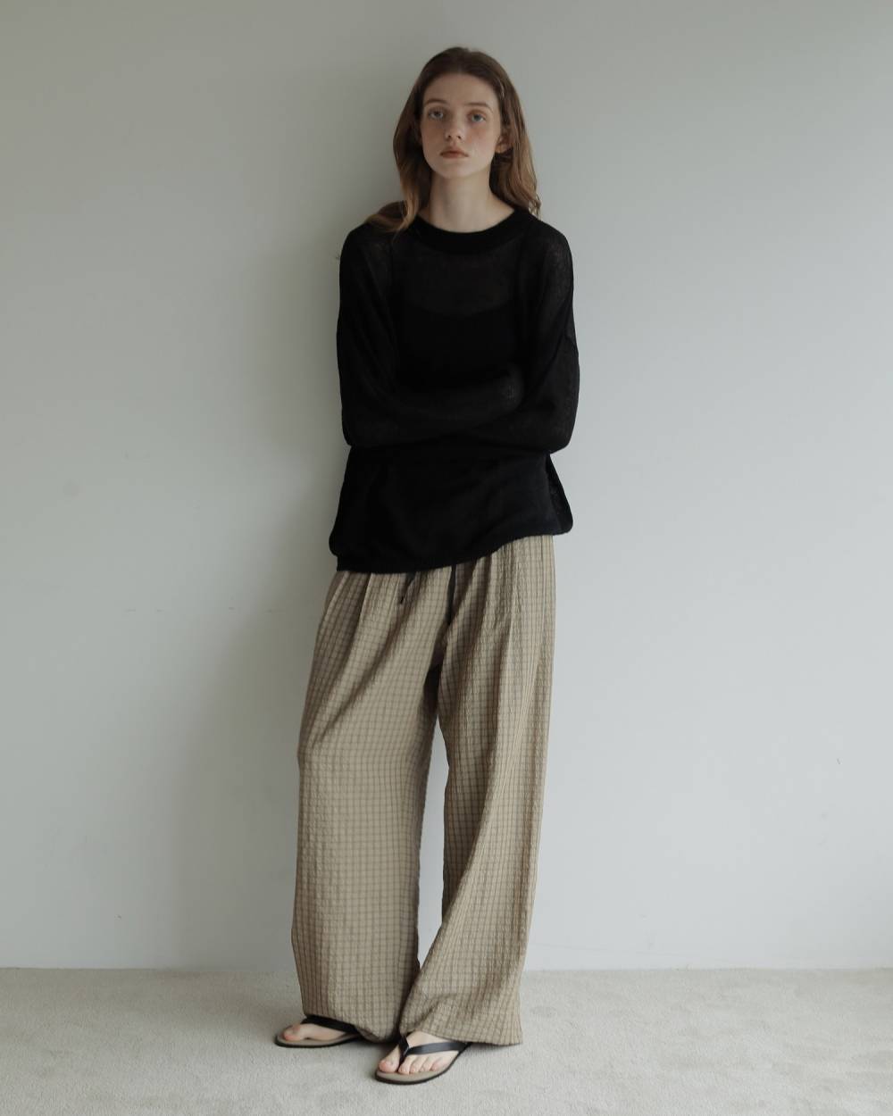 Suckercheck Loose Pants Suckercheck Loose Pants,サッカーチェック ルーズ パンツ,62710720,ボトム,パンツ,チェック,柄,ワイド,ワイドパンツ,ànuke,アンヌーク,lifes,ライフズ,27ss