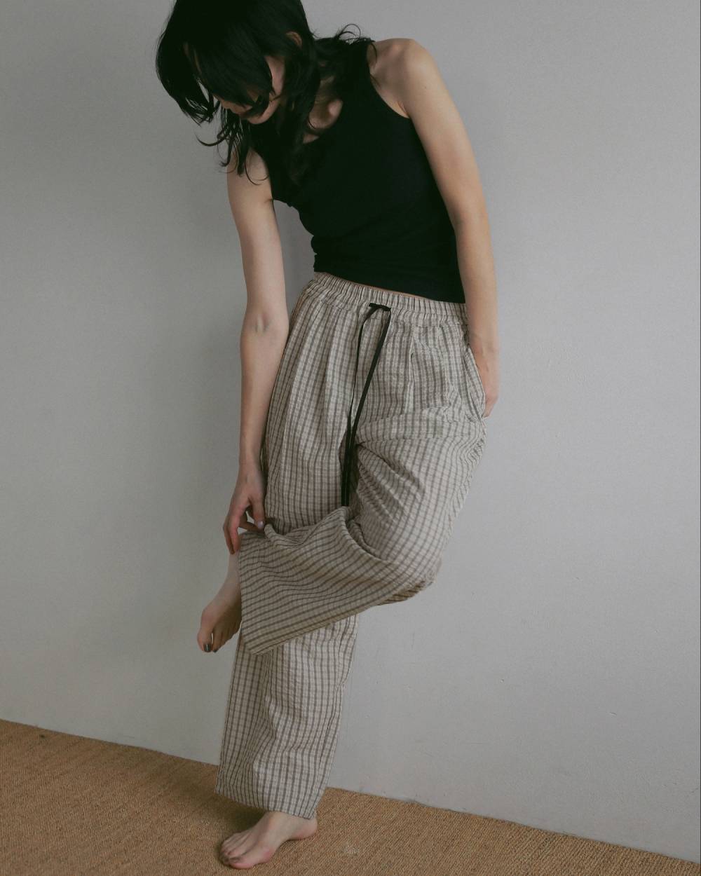 Suckercheck Loose Pants Suckercheck Loose Pants,サッカーチェック ルーズ パンツ,62710720,ボトム,パンツ,チェック,柄,ワイド,ワイドパンツ,ànuke,アンヌーク,lifes,ライフズ,27ss