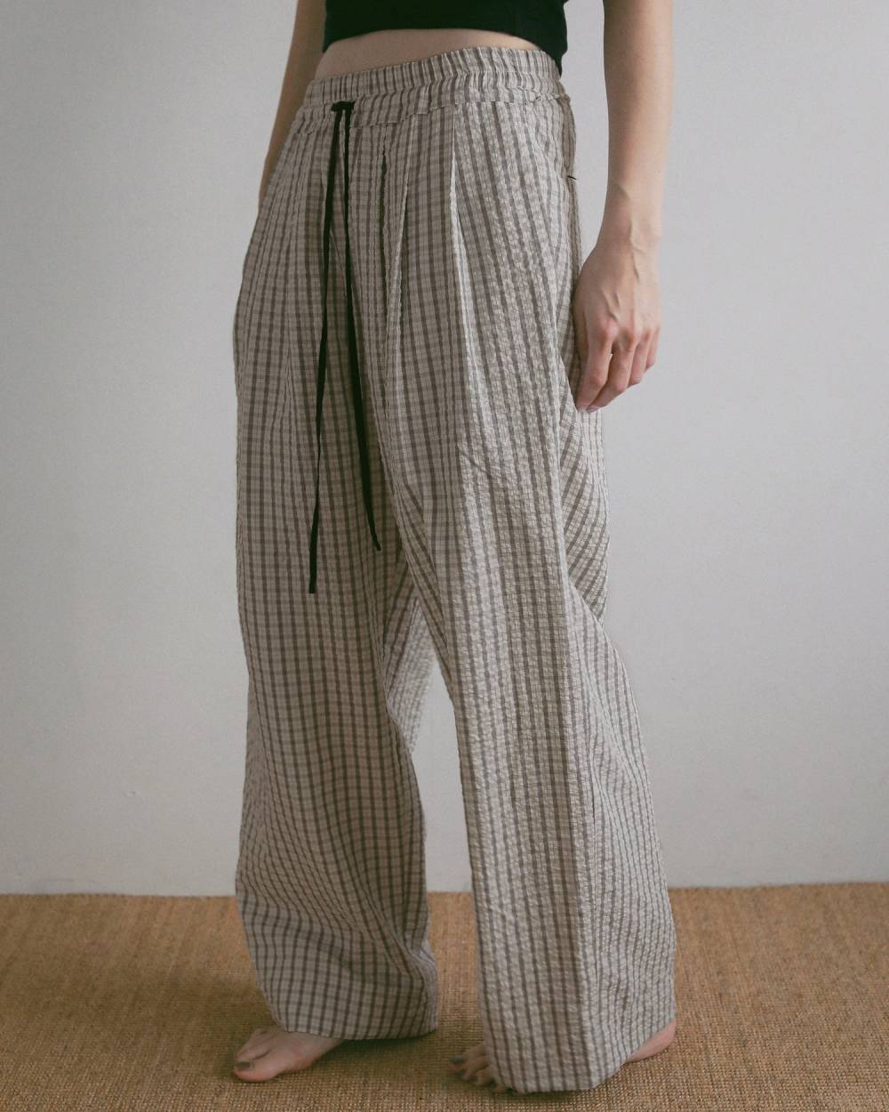 Suckercheck Loose Pants Suckercheck Loose Pants,サッカーチェック ルーズ パンツ,62710720,ボトム,パンツ,チェック,柄,ワイド,ワイドパンツ,ànuke,アンヌーク,lifes,ライフズ,27ss