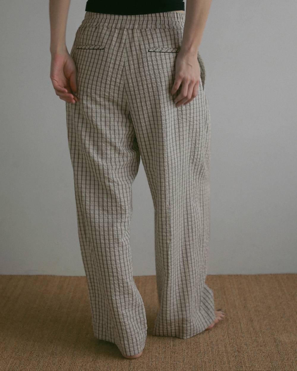 Suckercheck Loose Pants Suckercheck Loose Pants,サッカーチェック ルーズ パンツ,62710720,ボトム,パンツ,チェック,柄,ワイド,ワイドパンツ,ànuke,アンヌーク,lifes,ライフズ,27ss