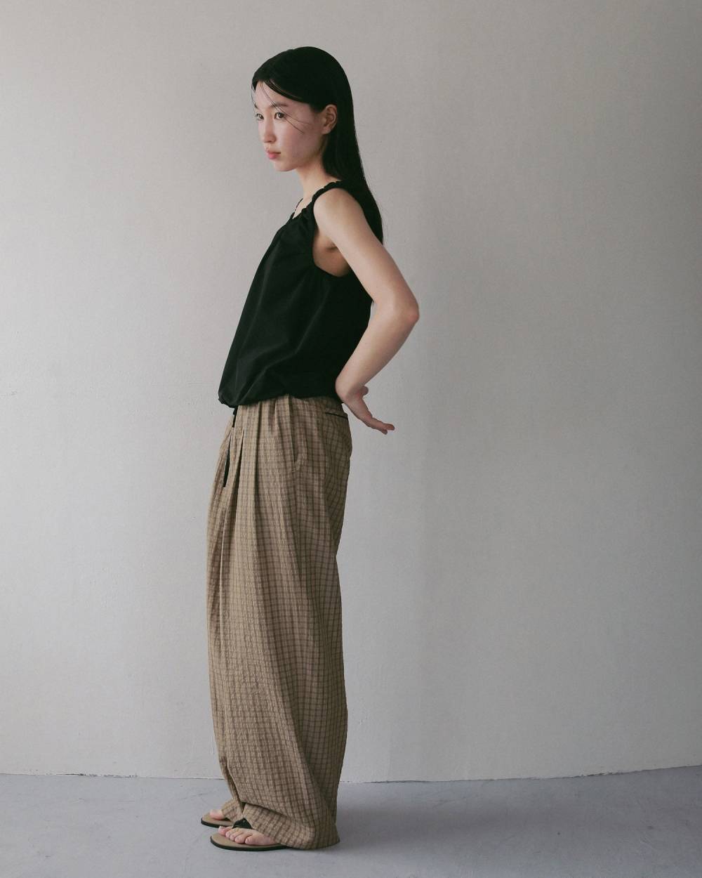 Suckercheck Loose Pants Suckercheck Loose Pants,サッカーチェック ルーズ パンツ,62710720,ボトム,パンツ,チェック,柄,ワイド,ワイドパンツ,ànuke,アンヌーク,lifes,ライフズ,27ss