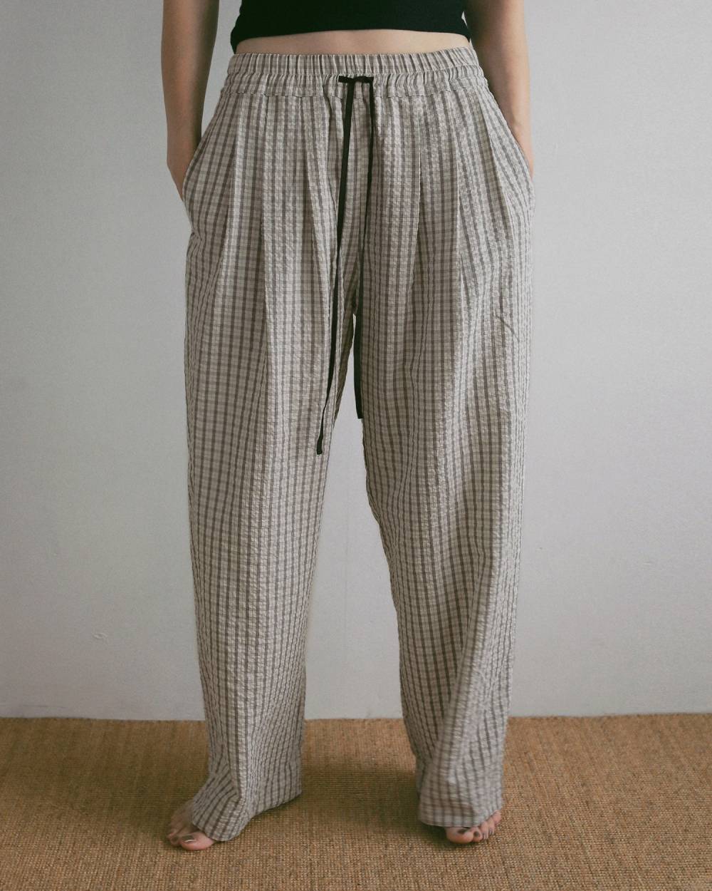 Suckercheck Loose Pants Suckercheck Loose Pants,サッカーチェック ルーズ パンツ,62710720,ボトム,パンツ,チェック,柄,ワイド,ワイドパンツ,ànuke,アンヌーク,lifes,ライフズ,27ss