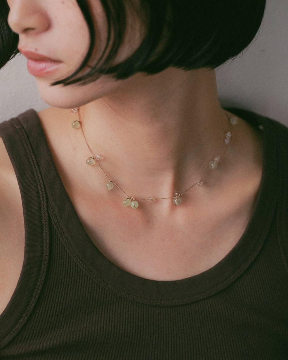 Stone Silkcord Necklace Stone Silkcord Necklace,ストーン シルクコード ネックレス,62710904,ネックレス,アクセサリー,アクセ,ショートネックレス,天然石,ànuke,アンヌーク,lifes,ライフズ,27ss