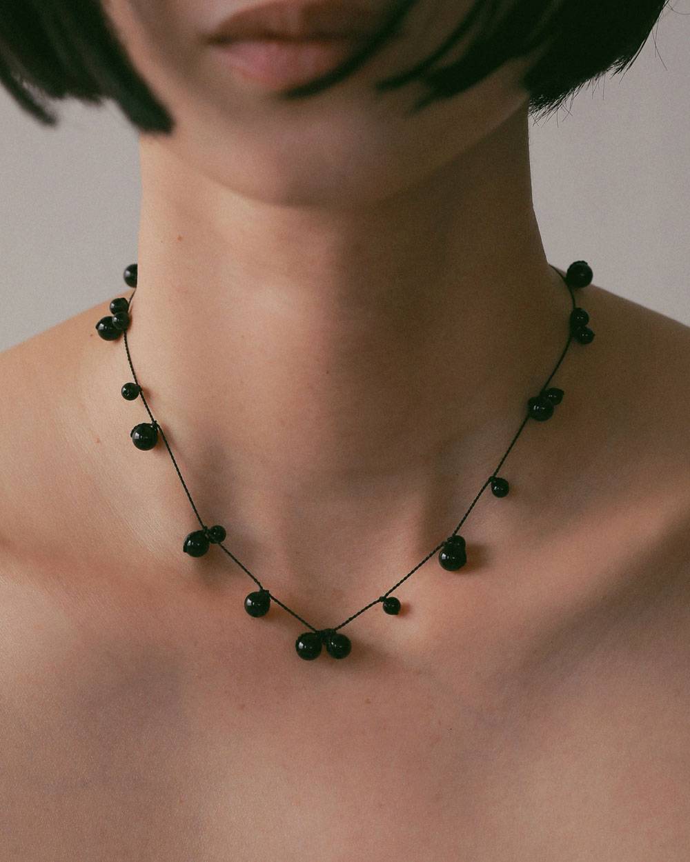 Stone Silkcord Necklace Stone Silkcord Necklace,ストーン シルクコード ネックレス,62710904,ネックレス,アクセサリー,アクセ,ショートネックレス,天然石,ànuke,アンヌーク,lifes,ライフズ,27ss