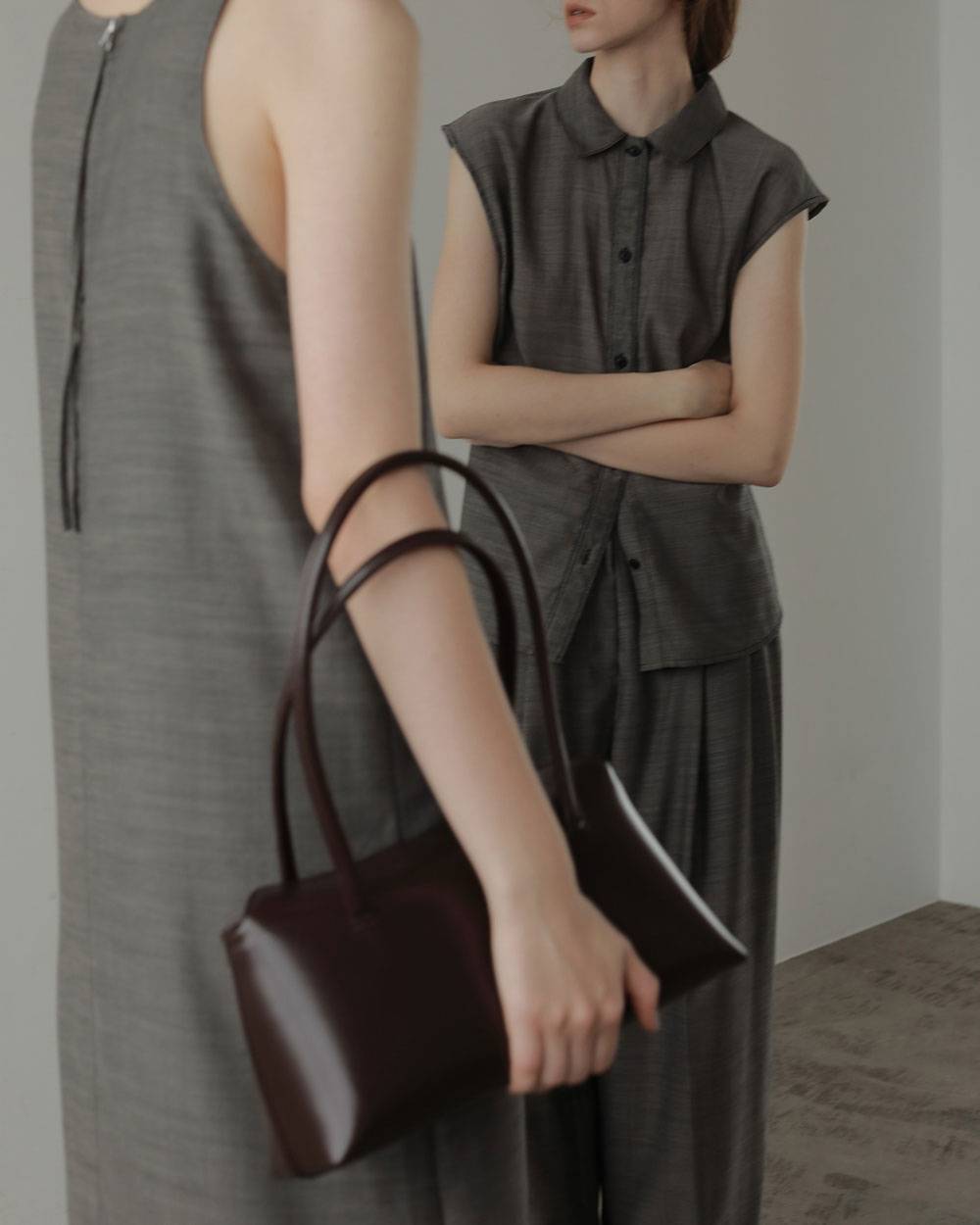 Leather Boston Bag Leather Boston Bag,レザー ボストン バッグ,62711003,バッグ,小物,レザーボストンバッグ,ànuke,アンヌーク,lifes,ライフズ,27ss
