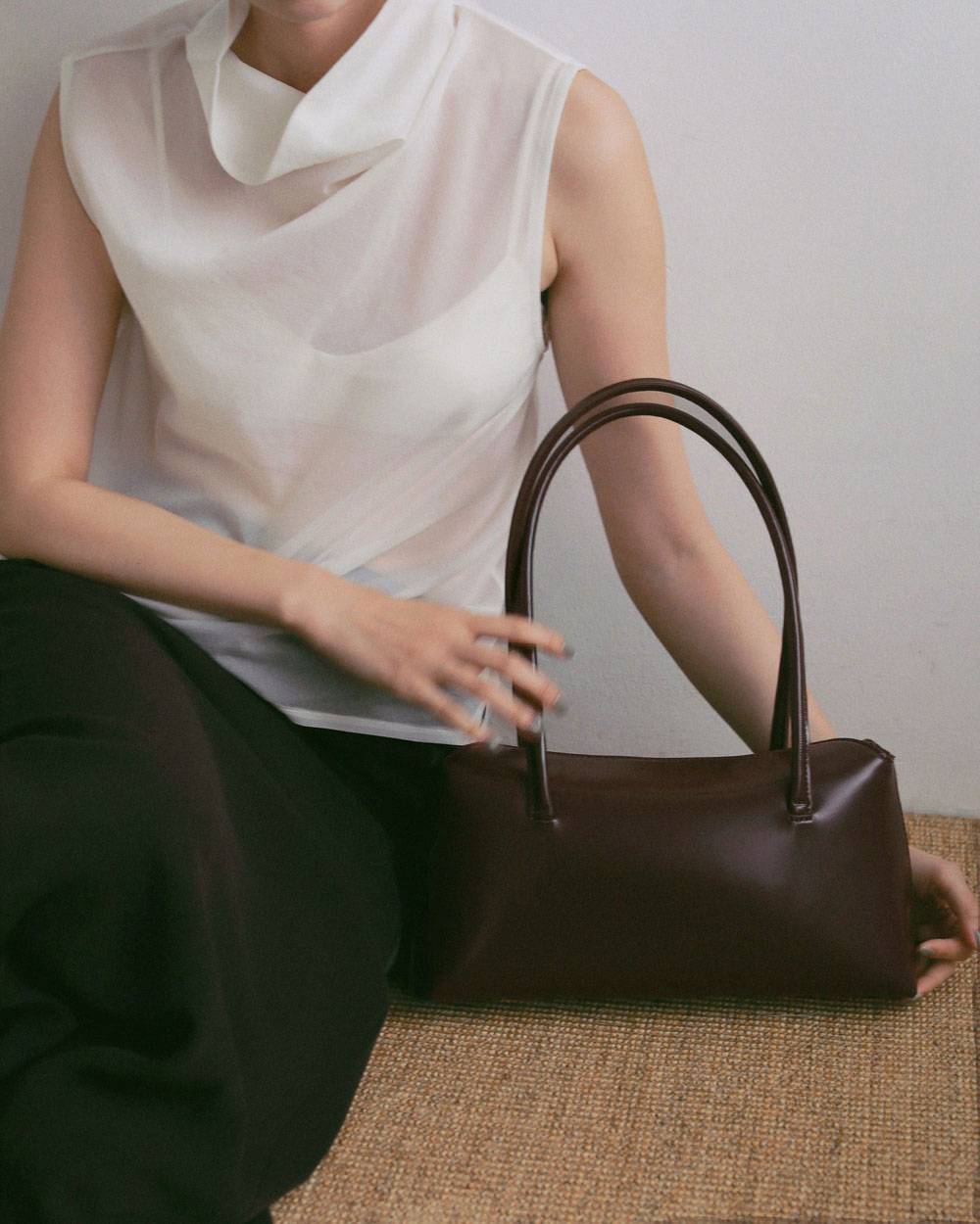 Leather Boston Bag Leather Boston Bag,レザー ボストン バッグ,62711003,バッグ,小物,レザーボストンバッグ,ànuke,アンヌーク,lifes,ライフズ,27ss