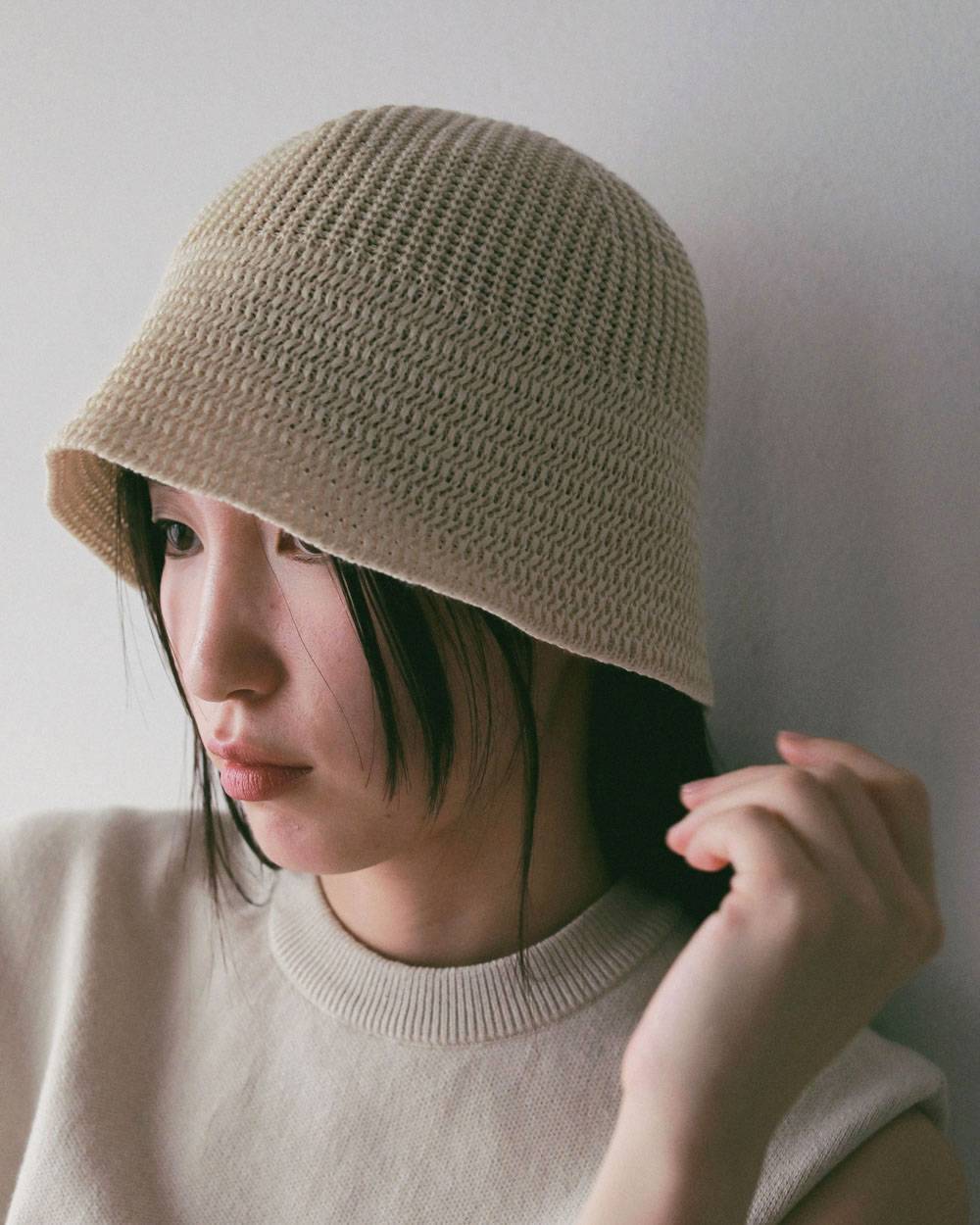 Linenknit Bucket Hat Linenknit Bucket Hat,リネンニット バケット ハット,62711011,帽子,ハット,ニット,バケットハット,ànuke,アンヌーク,lifes,ライフズ,27ss