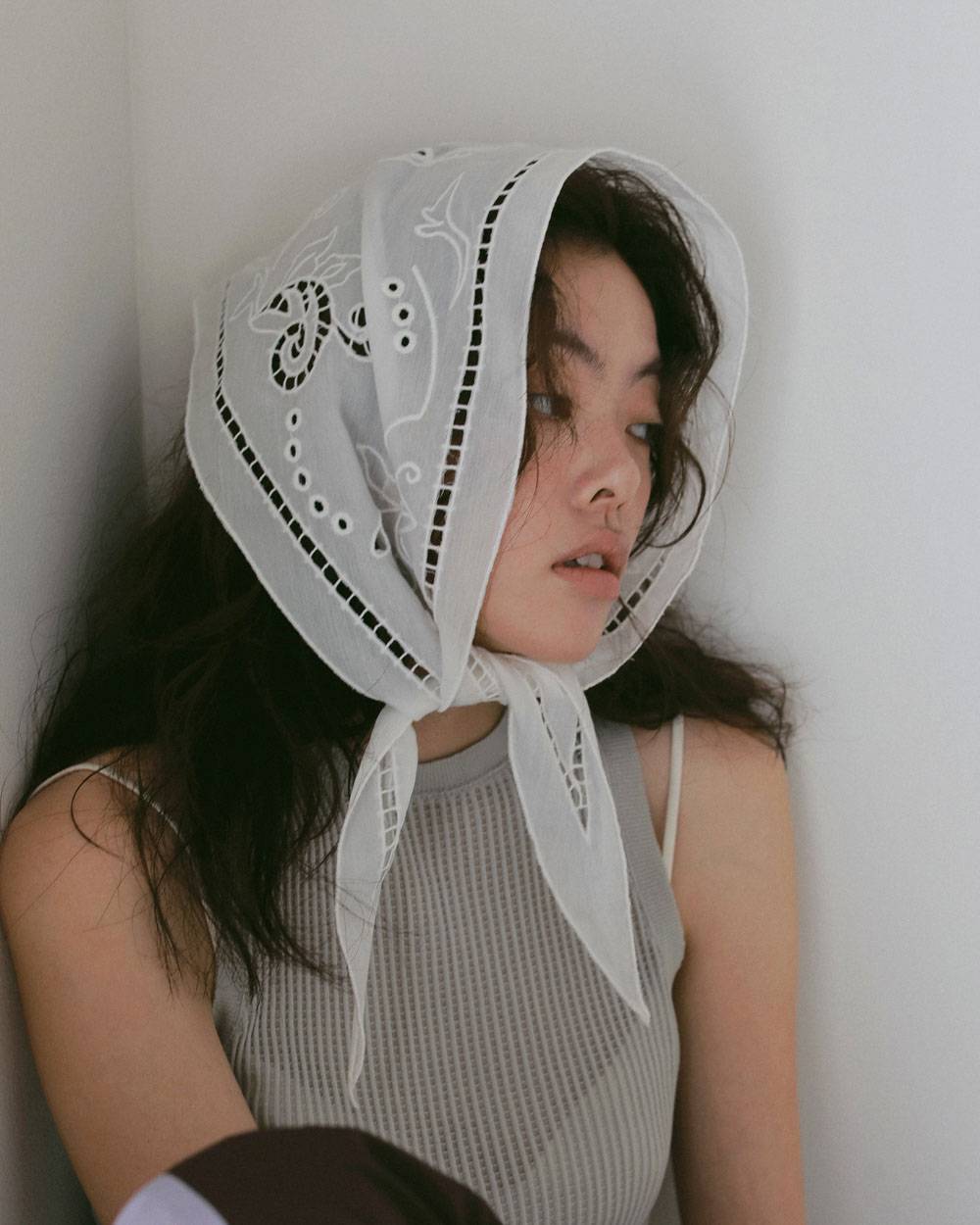 Cutwork Scarf Cutwork Scarf,カットワーク スカーフ,62711017,スカーフ,インド製,刺繍,ànuke,アンヌーク,lifes,ライフズ,27ss