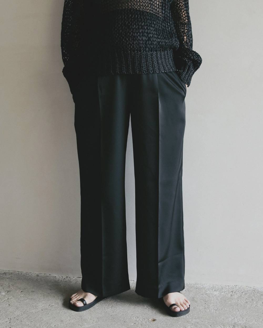 【Reha.】Satin Wide Pants Reha.,リーハ,72610701,Satin Wide Pants,サテン ワイド パンツ,MATERNITY,マタニティ,妊婦,ボトム,パンツ,ワイド,ànuke,アンヌーク,lifes,ライフズ