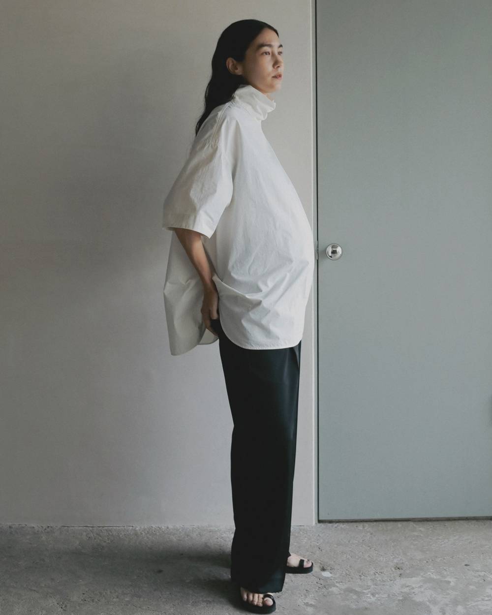 【Reha.】Satin Wide Pants Reha.,リーハ,72610701,Satin Wide Pants,サテン ワイド パンツ,MATERNITY,マタニティ,妊婦,ボトム,パンツ,ワイド,ànuke,アンヌーク,lifes,ライフズ